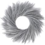 Sggvecsy Pampas Çim Çelengi 26 '' Sahte Pampa Çelengi Tüm Mevsimler için Yapay Pampa Çelengi Noel Dekoru Ön Kapı Çiftlik Evi Sonbahar Sonbahar Noel Bahar Çelenk Dekorasyonu (Gri)