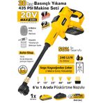 Sgs 20 Volt Akülü Yüksek Basınçlı Oto Araba Bahçe Yıkama Tabancası Seti