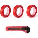 Sgs 3 Adet Çift Taraflı Vhb Bant Akrilik Silikon Şeffaf Bandı 18 mm x 2 mt + Maket Bıçağı