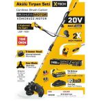 Sgs 5335 Akülü Misinalı Çim Biçme Tırpan Makinesi 20V 4.0 Ah Kömürsüz Motor