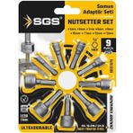 Sgs 9 Parça Somun Adaptör Seti | 1/4” Hex Uyumlu, Krom Vanadyum, Isıl Işlemli Çelik