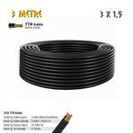SGS Elektrik Tesisat Kablosu - 3x1.5 CCA TTR 24x0.18 - Siyah - 3 mt.