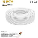 Sgs Elektrik Tesisat Kablosu - 3x2.5 Cca Ttr 48X0.18 - Beyaz - 10 Mt. - 10 Metre