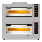 SGS Gazlı 4+4 Adet 30 cm Pizza Kapasiteli Çift Katlı Pizza Fırını PO-DOUBLE-4G