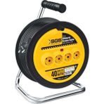 SGS Makaralı Elektrik Uzatma Kablo Extra 50MT 3x2.5 Darbelere Dayanıklı 4 Priz ile