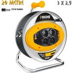 SGS Metal Makaralı Uzatma Kablosu CCA 3x2.5 - Dörtlü Priz - 20 mt.