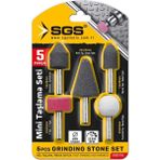 Sgs Metal ve Ahşap Mini Taşlama Matkap Ucu Seti - 5 Parça - 6 mm. - Siyah