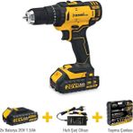 Sgs Plus 20 Volt Akülü Darbeli Matkap Seti 1000 W Havalı Anahtarsız Mandren ile Kullanım Kolaylığı