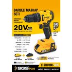 SGS PLUS SGS5532 60 NM TORKLU DARBELİ 20 VOLT 2 AMPER 2 AKÜLÜ VİDALAMA MATKAP SETİ