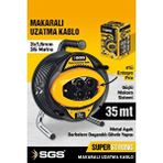 SGS Sgs2131 3x1,5mm 35 Metre Makaralı Uzatma Kablo Metal Ayaklı 4 Lü Priz Sarı