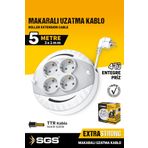 SGS Sgs2190 Makaralı Uzatma Kablo 4 Lü 5 Metre 3x1mm 3000 Watt