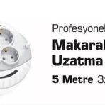 Sgs2190 Makaralı Uzatma Kablo 4 Lü 5 Metre 3x1mm 3000 Watt
