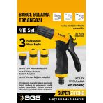 Sgs4253 3 Fonksiyonlu Bahçe Sulama Araç Yıkama Tabancası Seti (4 Parça Set)