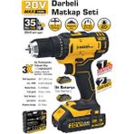 SGS5248 - Darbeli 20 Volt 1.5 Amper Akülü Şarjlı Matkap Vidalama Seti Çift Akülü 35 Nm Tork