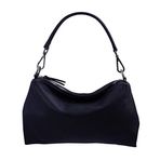 SH Leder Gerçek deri askılı çanta orta boy omuz çantası akşam çantası Clutch Crossbody Bag Messenger el çantası fermuarlı 33 x 20 cm Lovelin G393, lacivert, S