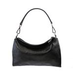 SH Leder Gerçek deri askılı çanta orta boy omuz çantası akşam çantası Clutch Crossbody Bag Messenger el çantası fermuarlı 33 x 20 cm Lovelin G393, metalik siyah, S
