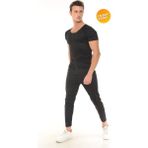 Sh Mağazacılık Spor Korse Tayt Ve Fermuarlı Kısa Kollu Takım - XL - Siyah