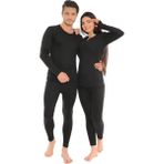 Sh Mağazacılık Unisex Kışlık Pamuklu Yakmayan Termal Içlik, Termal Alt Üst Takım, Termal Fanila Iclik - 2XL - 3XL - Siyah