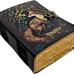 SH SHIFAA HANDICRAFT Wolf Leather Journal Book of Shadows Defter El Yapımı Günlük Not Defterleri Erkekler ve Kadınlar için Boş Kağıt 17,7 x 13,5 cm - Sanat Eskiz Defteri ve Defter için En İyi Hediye
