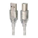 Sh Ticaret S-Link SL-U2007 7 Metre Usb2.0 Yazıcı Kablosu Şeffaf Kalın Örgülü Yazıcı ve Tarayıcı Bağlantı Kablo