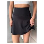 shaban Siyah Renk 2 Katmanlı Yüksek Bel Parlak Taş Detaylı Tenis Eteği Spor Şort Etek Tennis Skirt