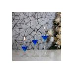 Shabbo Glass Ayaklı Diamond Cam Kandil 3'lü Set + Kandil Yağı SHB0020220005