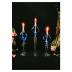 Shabbo Glass Ayaklı Diamond Şamdan Cam Kandil 3'lü Set Kandil Yağı SHB0020220004