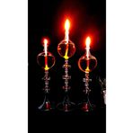 Shabbo Glass Ayaklı Drops Düğmeli Şamdan Cam Kandil 3'lü Set Kandil Yağı Ikili SHB0020220007