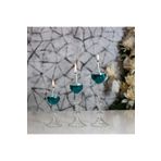 Shabbo Glass Ayaklı Drops Düğmeli Şamdan Cam Kandil 3'lü Set Kandil Yağı Üçlü SHB0020220009