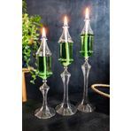 Shabbo Glass Ayaklı Safir Şamdan Cam Kandil Yeşil 200500SHBO