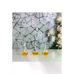 Shabbo Glass Ayaksız Drops Cam Kandil 3'lü Set Kandil Yağı Amber SHB0020220015