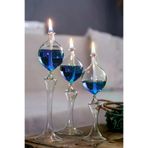 Shabbo Glass Drops Ayaklı Cam Kandil 3'lü Set Kandil Yağı SHB0020220010