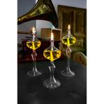 Shabbo Glass Elips Şamdan Cam Kandil 3Lü Set Sarı SHABBO18000