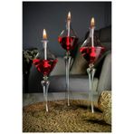 Shabbo Glass SHB0020220005 Ayaklı Diamond Cam Kandil 3'lü Set Ve Kandil Yağı