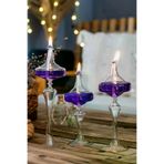Shabbo Glass Ufo Şamdan Cam Kandil3 Lü Set Mor 200300SHBBO