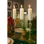 Shabbo Handmade Glass ,209099shabbo Seren Ayaklı Cam Mumluk Şamdan 3Lü Set