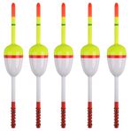 Shaddock Fishing Ahşap Kayma Bobbers Balıkçılık, Balsa Balıkçılık Şamandıraları ve Bobbers Balıkçılık Mantar Bahar Bobbers Oval Çubuk Şamandıralar Crappie Alabalık Yayın Balığı Panfish Bas Walleyes için (5 adet 5,63 x