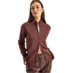 Shade Dik Yaka Triko Hırka, Standart, 60283793, Bordo, Kadın