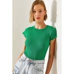 Shade Kadın Fitilli Kaşkorse Bluz 60161026, Yeşil, S
