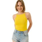 Shade Kadın Halter Yaka Saran Basic Bluz 60251253, Sarı, S