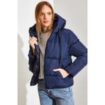 Shade Kadın Kapüşonlu Şişme Mont - Lacivert - 40