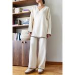 Shade Kadın Kenarları Nakış İşlemeli Triko Alt Üst Takım 8034 60351159, Bej, Standart