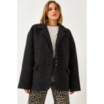 Shade Kadın Oversize Astarlı Kaşe Blazer Ceket - -- - Standart - Siyah