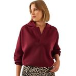 Shade Kapişonlu V Yaka Sweatshirt, S, 60351253, Bordo, kadın