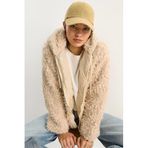 Shade Kapüşonlu Astarlı Teddy Mont, 40, Teddy Mont 2818, Krem, Kadın