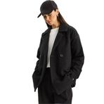 Shade Kruvaze Yaka Kaşe Blazer Ceket, M, 60283757, Siyah, Kadın