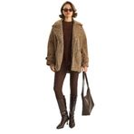 Shade Oversize Buklet Kaşe Kaban, M, 60283735, Taba, Kadın