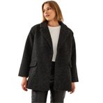 Shade Oversize Geniş Kaşe Kaban, 40, 60261005, Siyah, Kadın