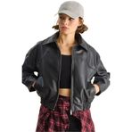 Shade Oversize Suni Deri Bomber Ceket, 38, 60283558, Siyah, Kadın
