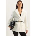 Shade Peluş Dokulu Blazer Ceket, 38, 60281110, Beyaz, Kadın